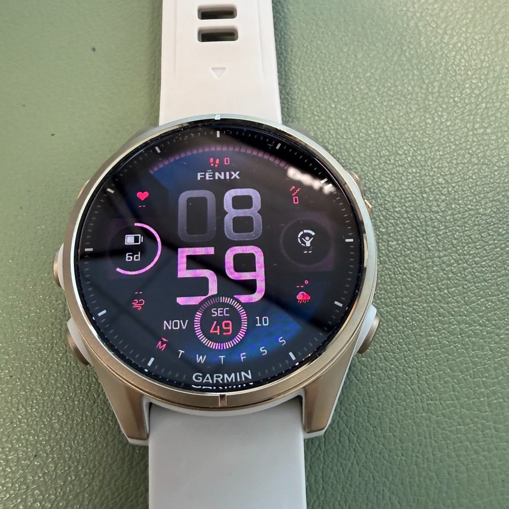 Garmin Fenix 8 Sapphire Smartwatch - Gold and tan